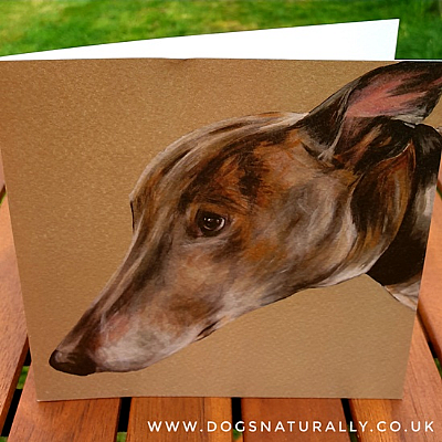 Greyhound Dog Lover Portrait Art Card
